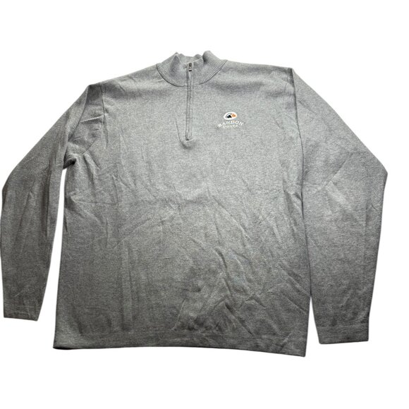 Peter Millar Sweater Gray Mock Neck.  Half Zip.  Zipper. Size Men's Large Cotton - Picture 3 of 11